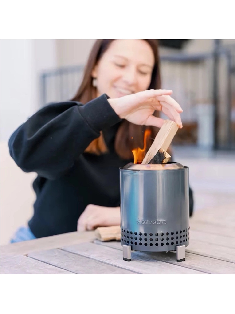 Solo Stove | Mesa XL Gunmetal Metallic Stainless Steel Table Top Fire Pit